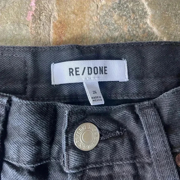 Re/done Black Denim Jeans| Raw Hem| Size 26 - Picture 6 of 10